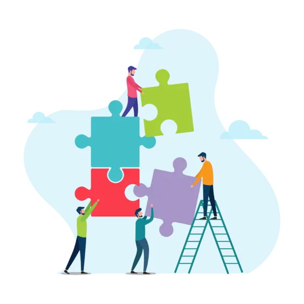 connecting puzzle for teamwork